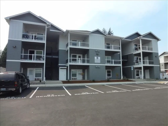 The finished apartment building