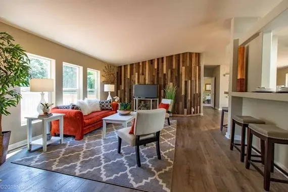 A finished fix-and-flip living room
