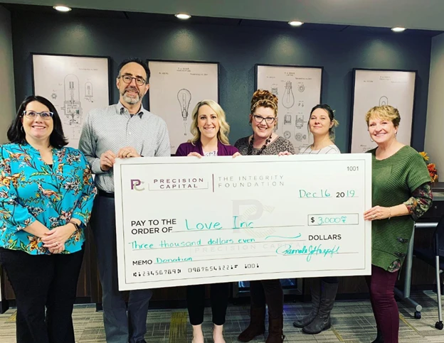 Integrity Foundation donation presentation